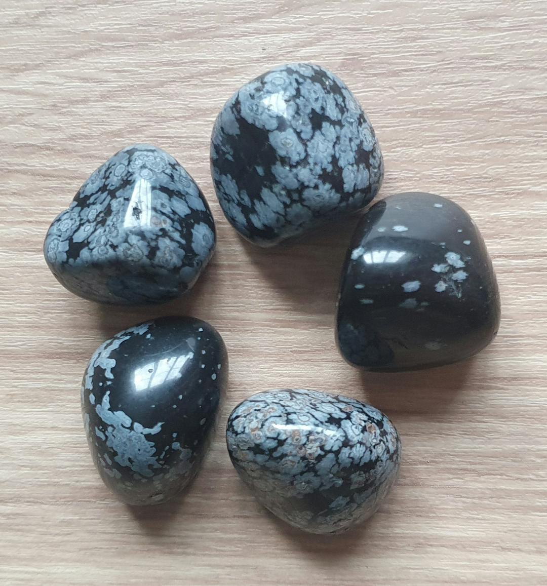 "Snowflake Obsidian Tumble Stone"
